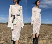 Load image into Gallery viewer, Ann Demeulemeester SS2000 Runway Text Print Kaftan Dress