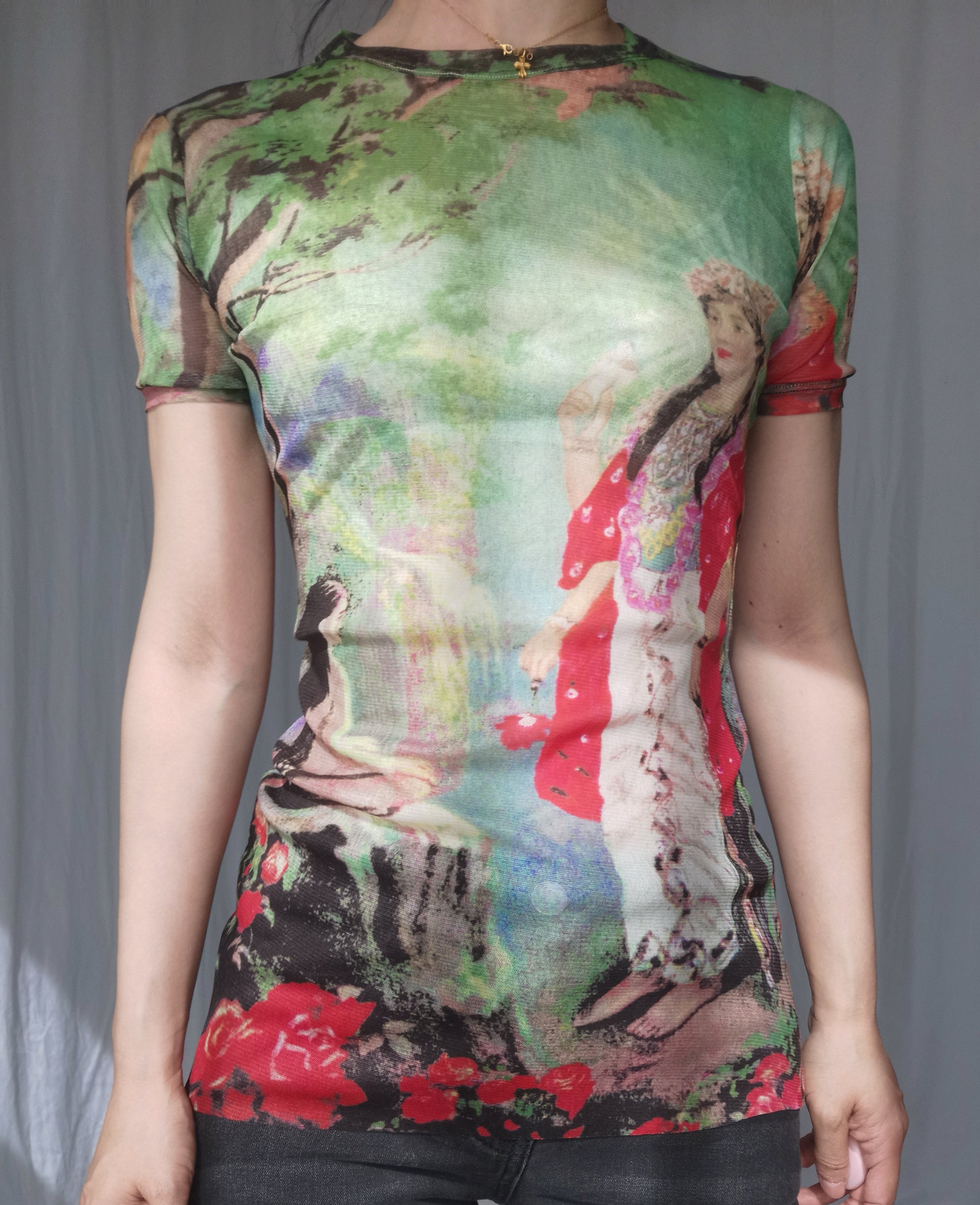 Jean Paul Gaultier VTG Oriental Scene mesh top – BOOPVINTAGE Jean Paul Gaultier VTG Oriental Scene mesh top – BOOPVINTAGE