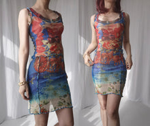 Load image into Gallery viewer, Jean Paul Gaultier Maille Carriage Print Mesh Short Dress
