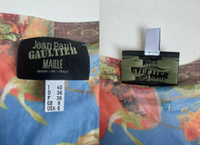 Load image into Gallery viewer, Vintage Jean Paul Gaultier Maille Carriage Print mesh short dress brand tag front and back view