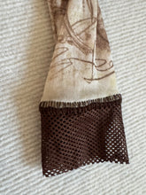 Load image into Gallery viewer, Jean Paul Gaultier SS1999 floral dress detail with signature brown mesh trim and cuff construction