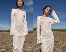 Load image into Gallery viewer, Ann Demeulemeester SS2000 Runway Text Print Kaftan Dress