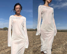 Load image into Gallery viewer, Ann Demeulemeester SS2000 Runway Text Print Kaftan Dress