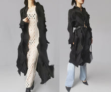 Load image into Gallery viewer, Issey Miyake vintage black trench coat, front view