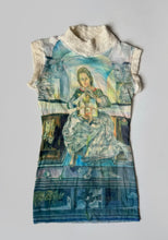 Load image into Gallery viewer, Vintage Jean Paul Gaultier Maille Salvador Dali blue mesh top with surrealist painting print
