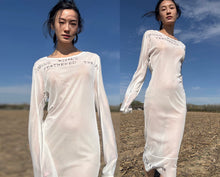 Load image into Gallery viewer, Ann Demeulemeester SS2000 Runway Text Print Kaftan Dress