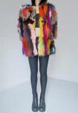 Load image into Gallery viewer, Vintage Patched Fox Fur Colorful Coat