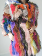 Load image into Gallery viewer, Vintage Patched Fox Fur Colorful Coat