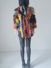 Load image into Gallery viewer, Vintage Patched Fox Fur Colorful Coat