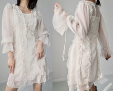 Load image into Gallery viewer, Vintage Ruffle Victorian Pirate Chiffon Dress