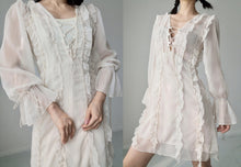Load image into Gallery viewer, Vintage Ruffle Victorian Pirate Chiffon Dress
