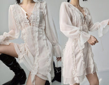 Load image into Gallery viewer, Vintage Ruffle Victorian Pirate Chiffon Dress