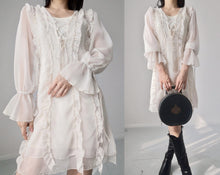 Load image into Gallery viewer, Vintage Ruffle Victorian Pirate Chiffon Dress