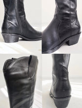 Load image into Gallery viewer, Vintage Black Faux Leather Boots