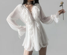 Load image into Gallery viewer, Vintage Ruffle Victorian Pirate Chiffon Dress