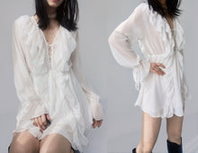 Load image into Gallery viewer, Vintage Ruffle Victorian Pirate Chiffon Dress