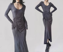 Load image into Gallery viewer, Vintage Smoke Ash Ruched Dress Set