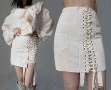 Load image into Gallery viewer, Vintage Bondage Corset Lingerie Cotton Skirt