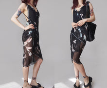 Load image into Gallery viewer, Vintage Alexander Mcqueen Silk Skull Black Wrap Dress