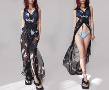 Load image into Gallery viewer, Vintage Alexander Mcqueen Silk Skull Black Wrap Dress