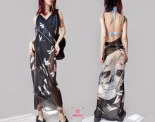 Load image into Gallery viewer, Vintage Alexander Mcqueen Silk Skull Black Wrap Dress