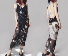 Load image into Gallery viewer, Vintage Alexander Mcqueen Silk Skull Black Wrap Dress