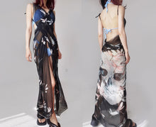Load image into Gallery viewer, Vintage Alexander Mcqueen Silk Skull Black Wrap Dress