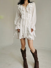 Load image into Gallery viewer, Vintage Ruffle Victorian Pirate Chiffon Dress