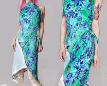 Load image into Gallery viewer, Vintage Green Silk Patched Chinoiserie Dress