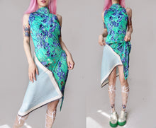 Load image into Gallery viewer, Vintage Green Silk Patched Chinoiserie Dress