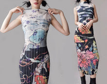 Load image into Gallery viewer, Vintage Artist Print Pleated dress