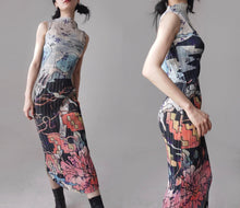Load image into Gallery viewer, Vintage Artist Print Pleated dress