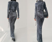 Load image into Gallery viewer, Vintage  Pleated Wrap Dress Set
