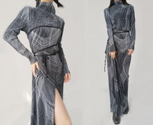 Load image into Gallery viewer, Vintage  Pleated Wrap Dress Set