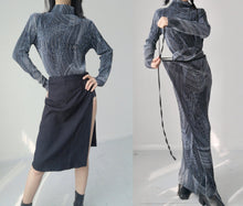 Load image into Gallery viewer, Vintage  Pleated Wrap Dress Set