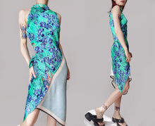 Load image into Gallery viewer, Vintage Green Silk Patched Chinoiserie Dress