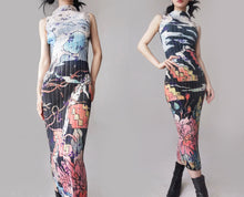 Load image into Gallery viewer, Vintage Artist Print Pleated dress
