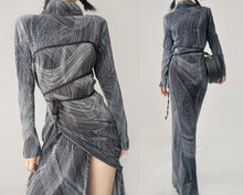 Load image into Gallery viewer, Vintage  Pleated Wrap Dress Set