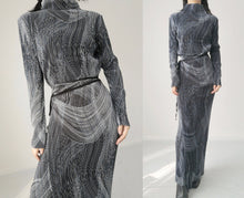 Load image into Gallery viewer, Vintage  Pleated Wrap Dress Set