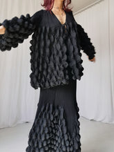 Load image into Gallery viewer, Issey Miyake black bubble top skirt dress set
