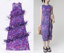 Load image into Gallery viewer, Purple Issey Miyake fringe pleats please dress
