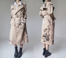 Load image into Gallery viewer, Vintage Burberry Nova Check Artist Graffiti Trench Coat
