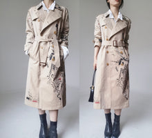 Load image into Gallery viewer, Vintage Burberry Nova Check Artist Graffiti Trench Coat
