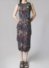 Load image into Gallery viewer, Black Issey Miyake fringe pleats please dress
