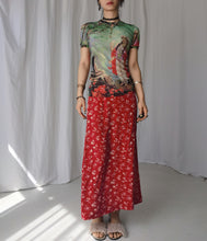 Load image into Gallery viewer, Vintage Jean Paul Gaultier 1998 Hindu Goddess Green Mesh Top
