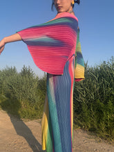 Load image into Gallery viewer, Issey Miyake butterfly pleats please dress rainbow gradient

