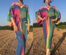 Load image into Gallery viewer, Issey Miyake butterfly pleats please dress rainbow gradient
