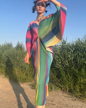 Load image into Gallery viewer, Issey Miyake butterfly pleats please dress rainbow gradient
