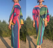 Load image into Gallery viewer, Issey Miyake butterfly pleats please dress rainbow gradient

