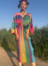 Load image into Gallery viewer, Issey Miyake butterfly pleats please dress rainbow gradient
